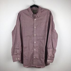 Duluth Trading Co Mens M Button Down Shirt Red Plaid Classic Heritage